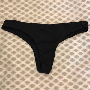 Volcom black thong bathing suit bottoms